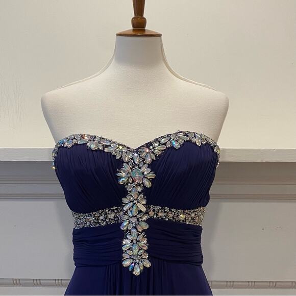 Cache Vintage Formal Strapless Dress 10 Holiday Party Long Dress Gown Y2K Style - Picture 8 of 17